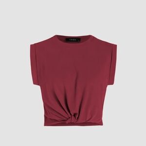 Cider red crop tie muscle shirt
